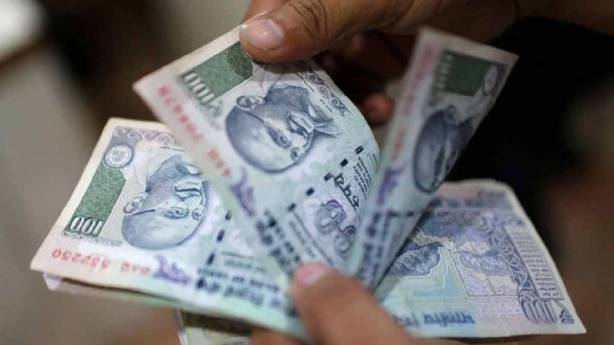 Indian rupee and US dollar currency notes Indian rupee and US dollar currency notes